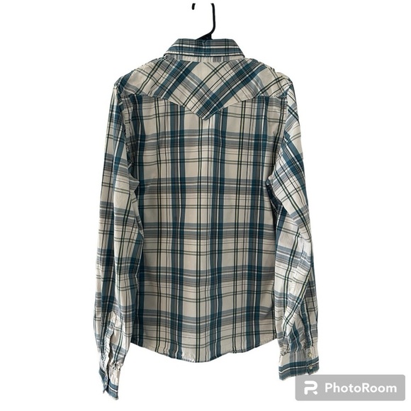 5/$25 Hollister men’s plaid pearl snap shirt size large - Picture 2 of 10
